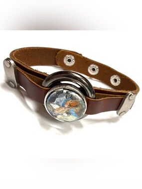 Leather snap bracelet Handmade 20mm snap SB20